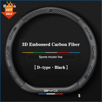 3D Carbon Leather Car Steering Wheel Cover for BYD HAN SEAL U TANG Sealian 6 Qin Pius 2023 2024 2025 Non-slip Auto Accessories