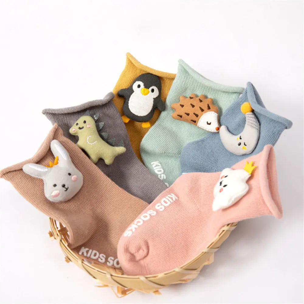 Cartoon Cute Baby Floor Socks Anti Slip Loose Mouth Soft Cotton Breathable for Infant Toddler Newborn Autumn Animal Kids Socks