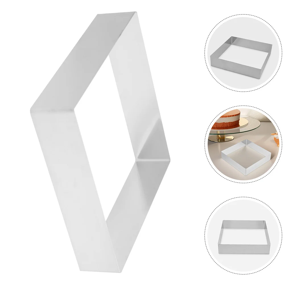 

2 шт. квадратное кольцо для мусса, форма для выпечки из нержавеющей стали для мусса, торта, пудинга, тирамису, десерта, сделай сам, домашний инструмент для выпечки