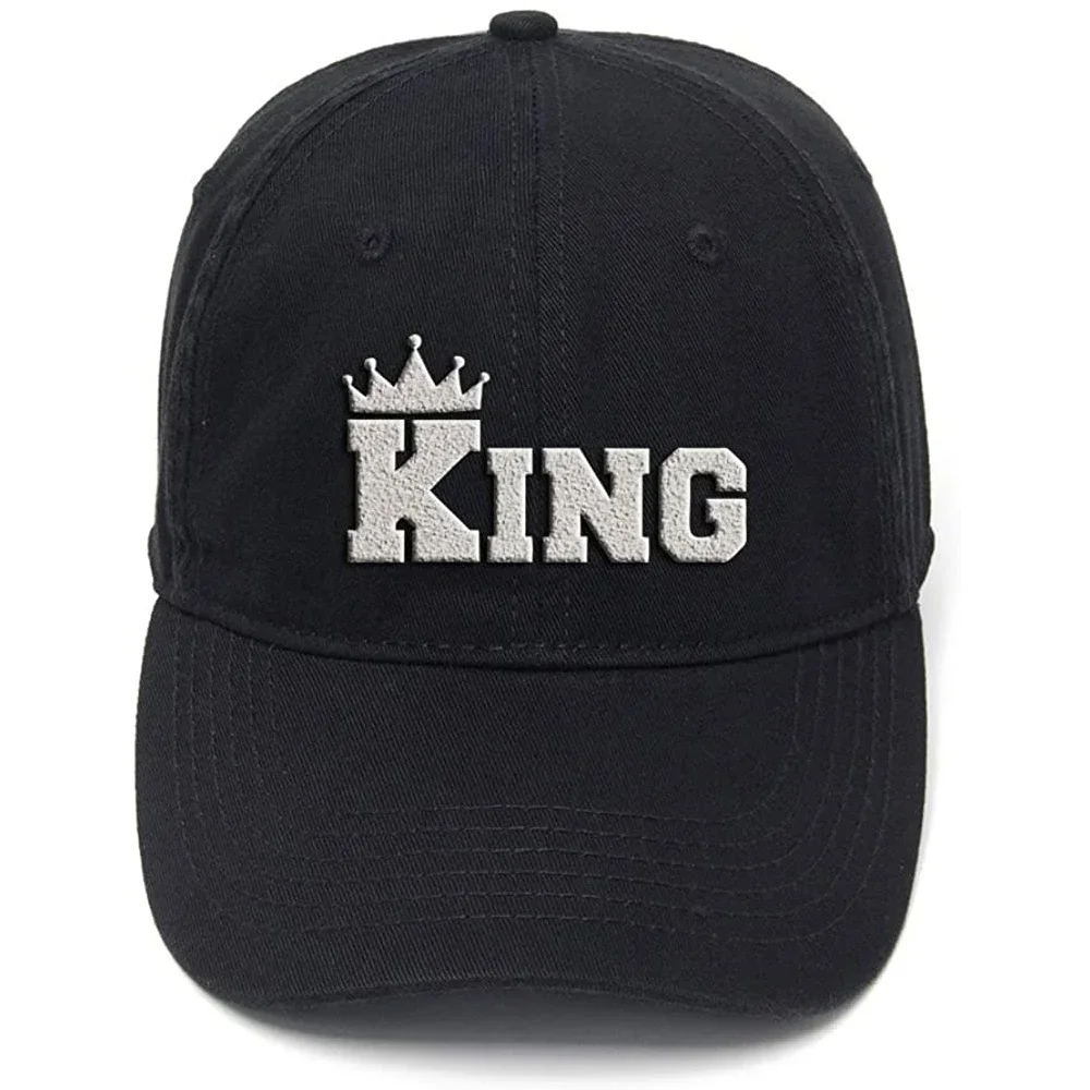 Lyprerazy King Crown Design Washed Cotton Adjustable Men Women Unisex Hip Hop Cool Flock Printing Baseball Cap