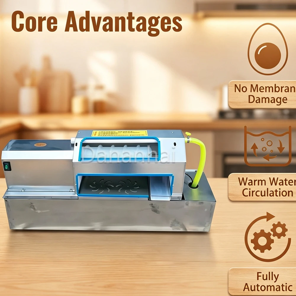 Small Automatic Egg Peeler Commercial Boiled Egg Shelling Machine Stainless Steel Egg Skin Remover