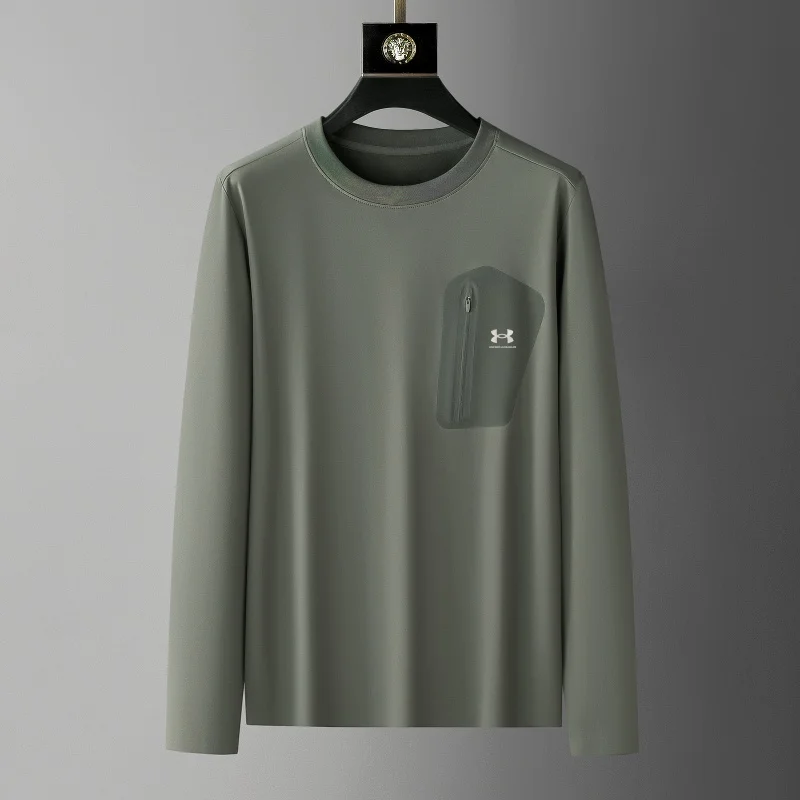 Sports brand men's long sleeved printed round neck T-shirt spring and autumn new comfortable and breathable casual outdoor top