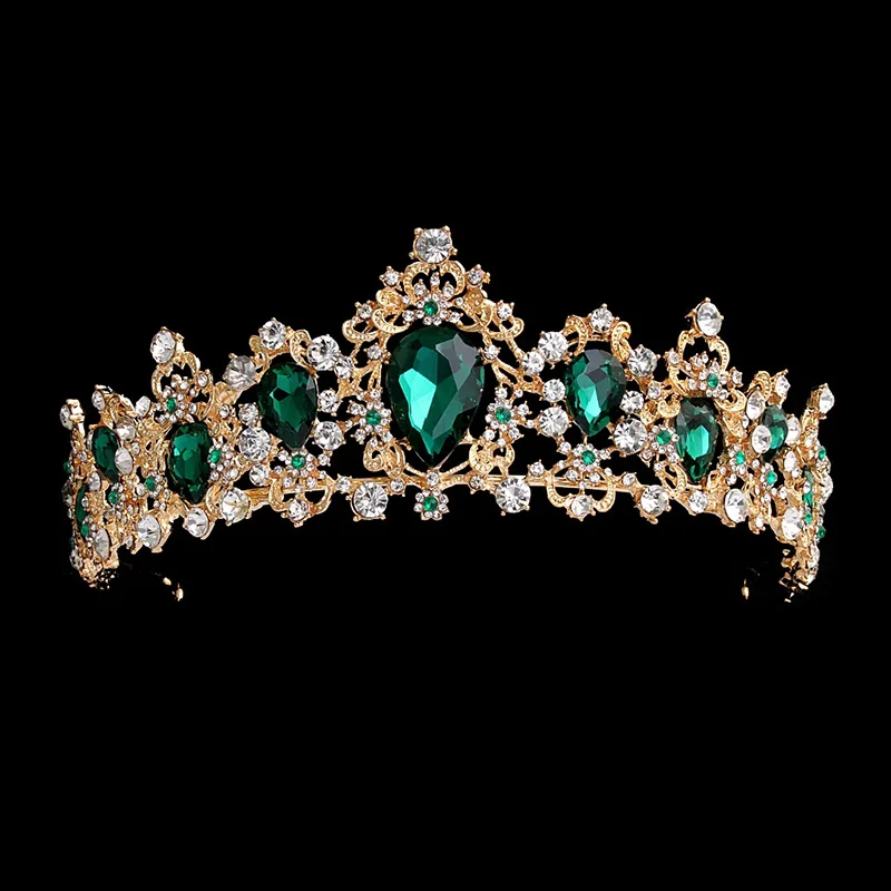 Halloween Party Green Wedding Bridal Pageant Rhinestone Crystal Tiaras Crown Tiaras And Crowns For Women Hair Accessories