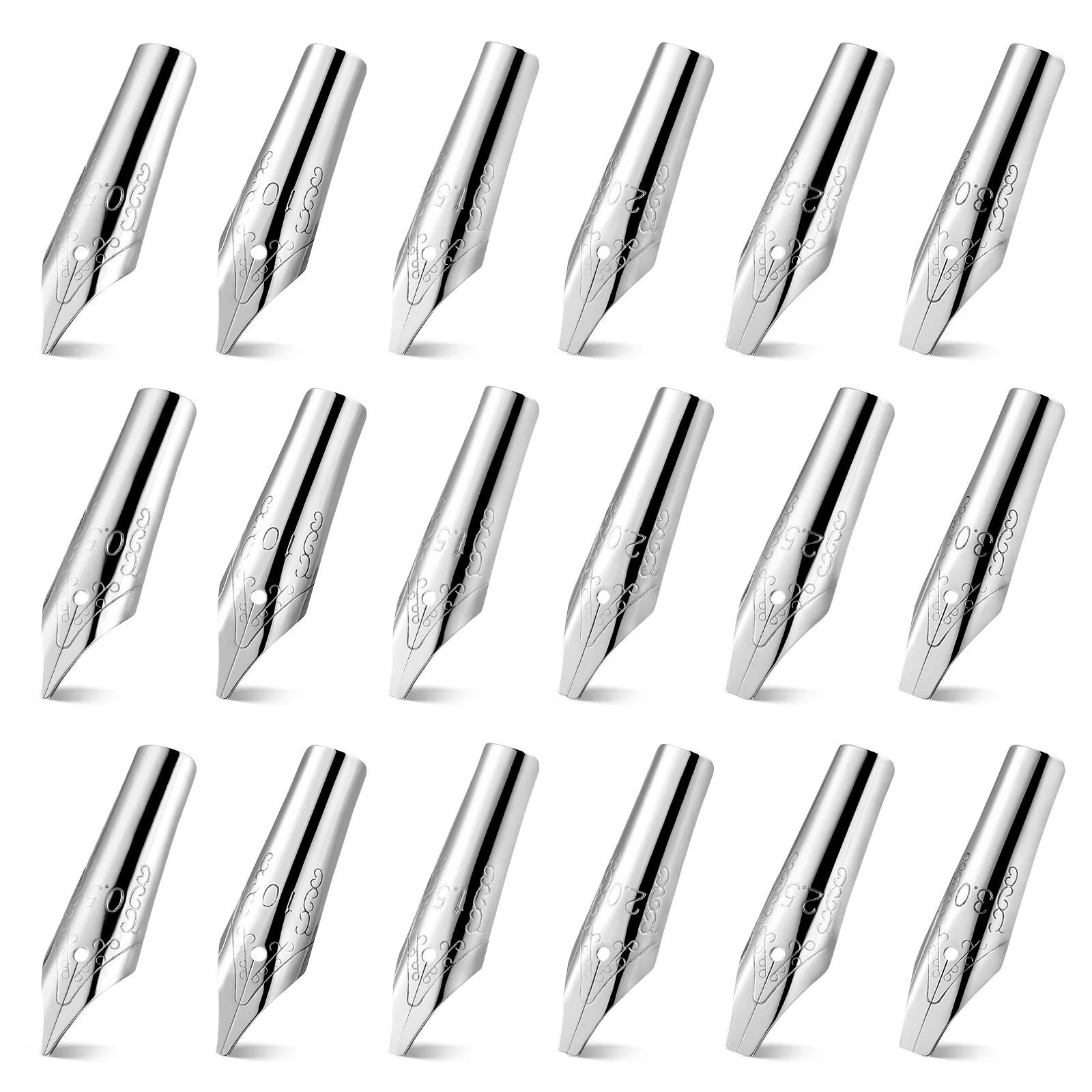 

30 Pcs Erasable Pens Fountain Spare Black Nibs for Pores Silver Calligraphy Student