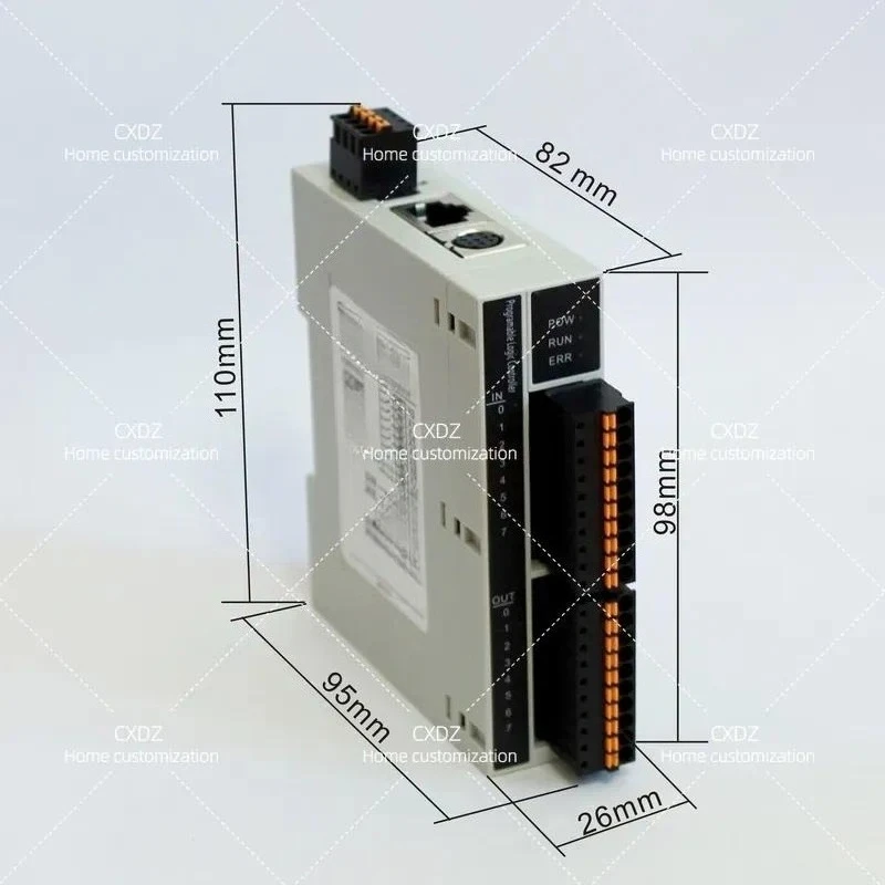Small Size PLC FX2N 8X8Y 2AD Expandable to 128 Points RS232 RS485 Touch Screen Compatible