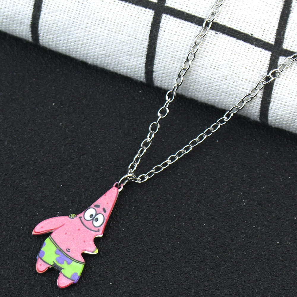 Fashion Best Friends Love Couple Pendant Necklace Cartoon SpongeBob SquarePants Necklace Good Friends Friendship Jewelry Gift