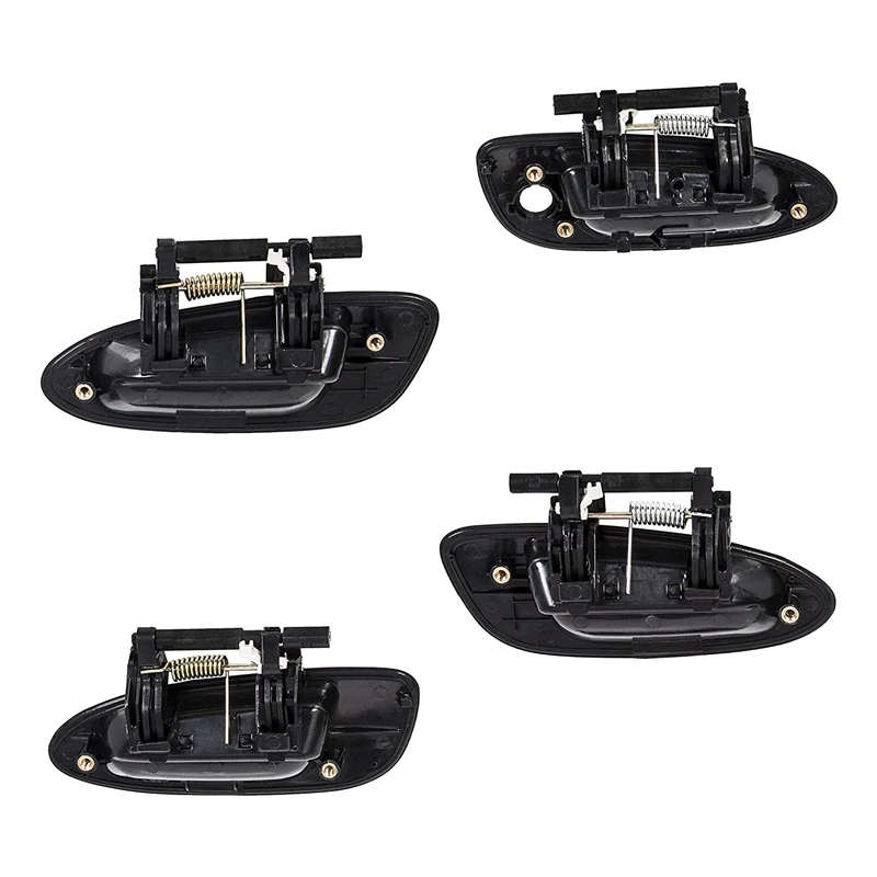 4Pcs Car Outside Door Handle Smooth Black 69230-02030 69220-02040 For Nissan Altima 2002-2006 (Front+Rear)