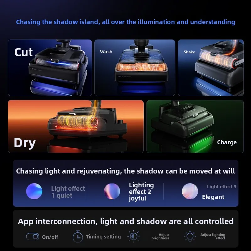 오리지널 드리미 바닥 세척기 T50Ultra 폼 바닥 세척 0 물 얼룩 0 엉킴 드래그 흡입 올인원 기계