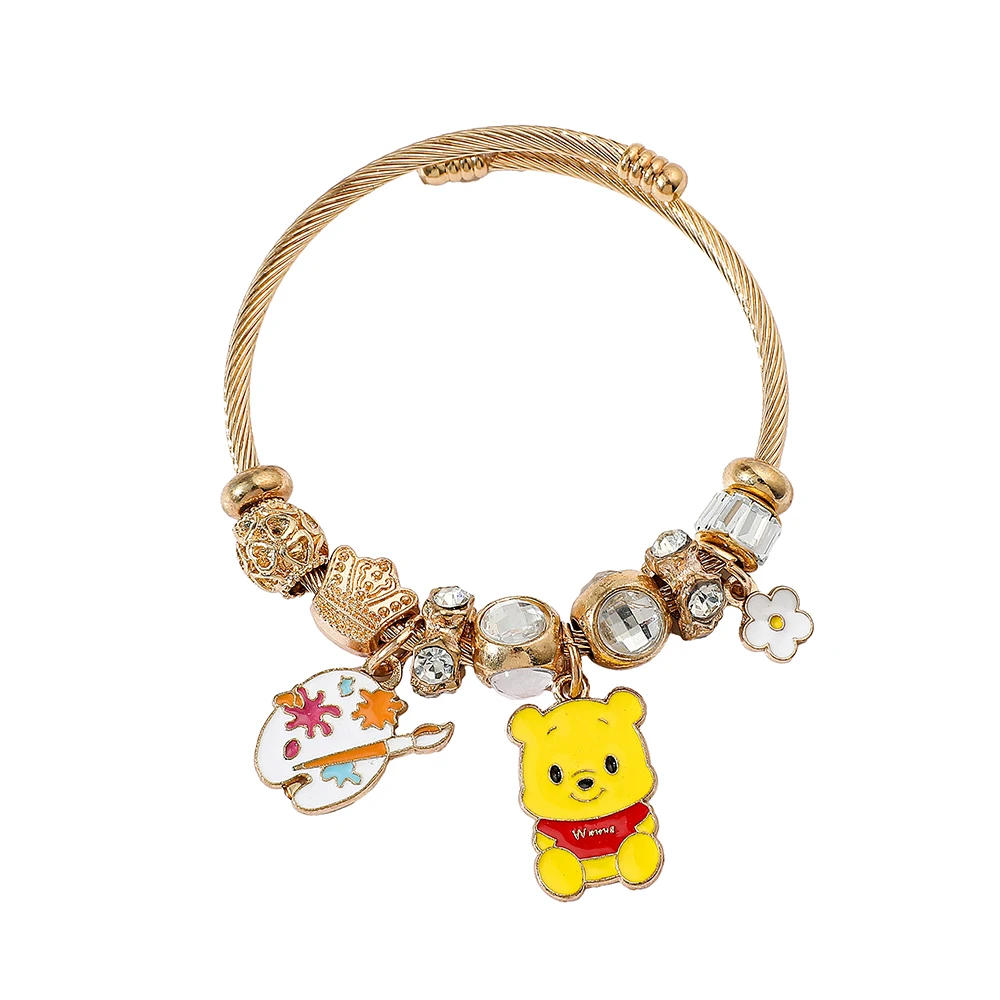 Disney Anime Character Bracelet for Friends, Cute Winnie The Pooh Bangle, Birthday Jewelry Gifts, Fashion