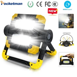 Projecteur LED portable étanche, budgétaire, lampe de travail, torche, utilisation de 4 piles AA pour la réparation, la lampe de camping, 300W