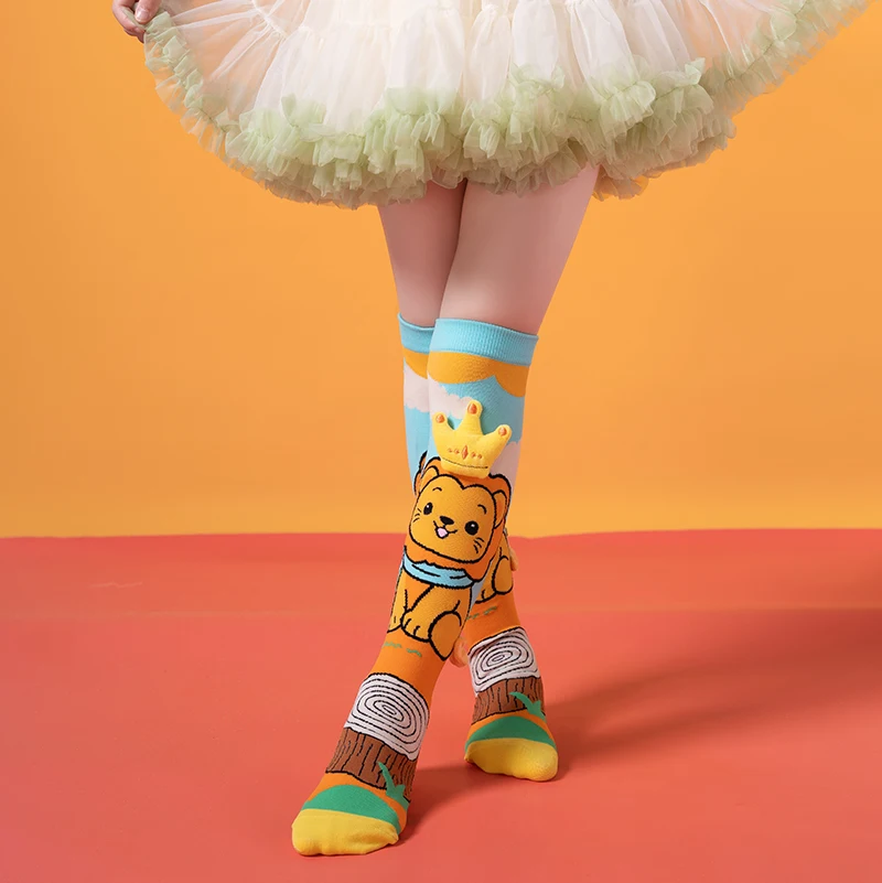 Trendy Cute Kids Over The Knee Socks Vibrant Colorful 3D Stereo Cartoon Pattern Soft Stretchy Boys Girls Daily Outfit Long Socks