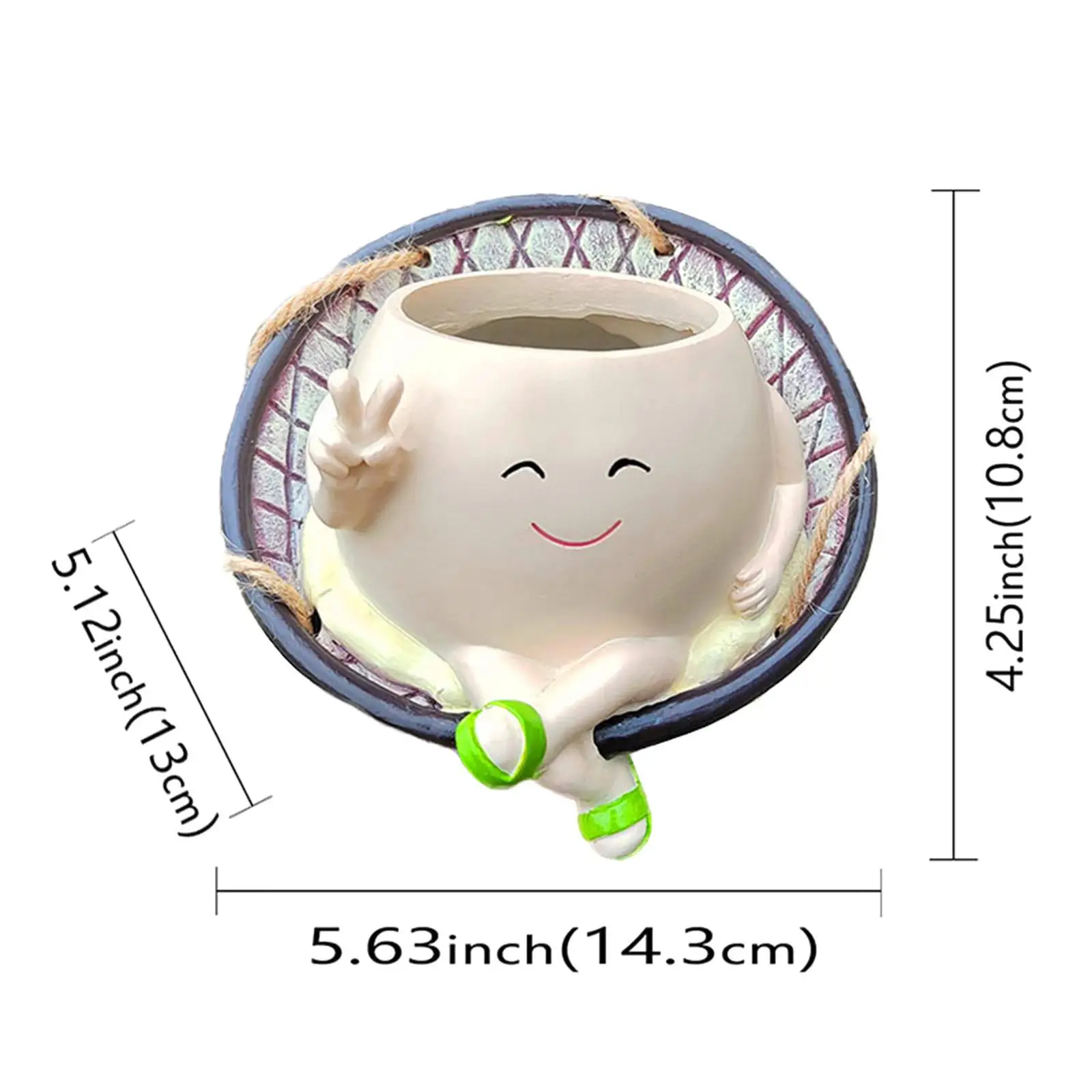Hanging Pot Small Hanging Plant Pot Organizer Smile Face Flower Pot Pendant for Room Garden Balcony Bedroom