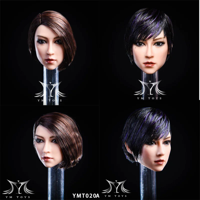 

YMTOYS YMT020 1/6 Female Soldier Asian Beau Hair Planting Head Carving Model Toy Fit 12'' Action Figure In Stock