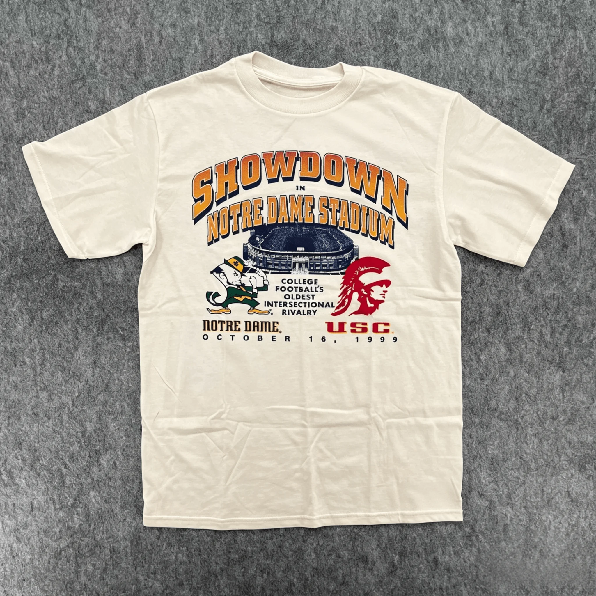 Vintage USC Notre Dame Shirt Showdown Mens Medium NWT 1999 JanSport Shirt 2026 Summer Men Women Cotton T-shirt Street Wear Y2K