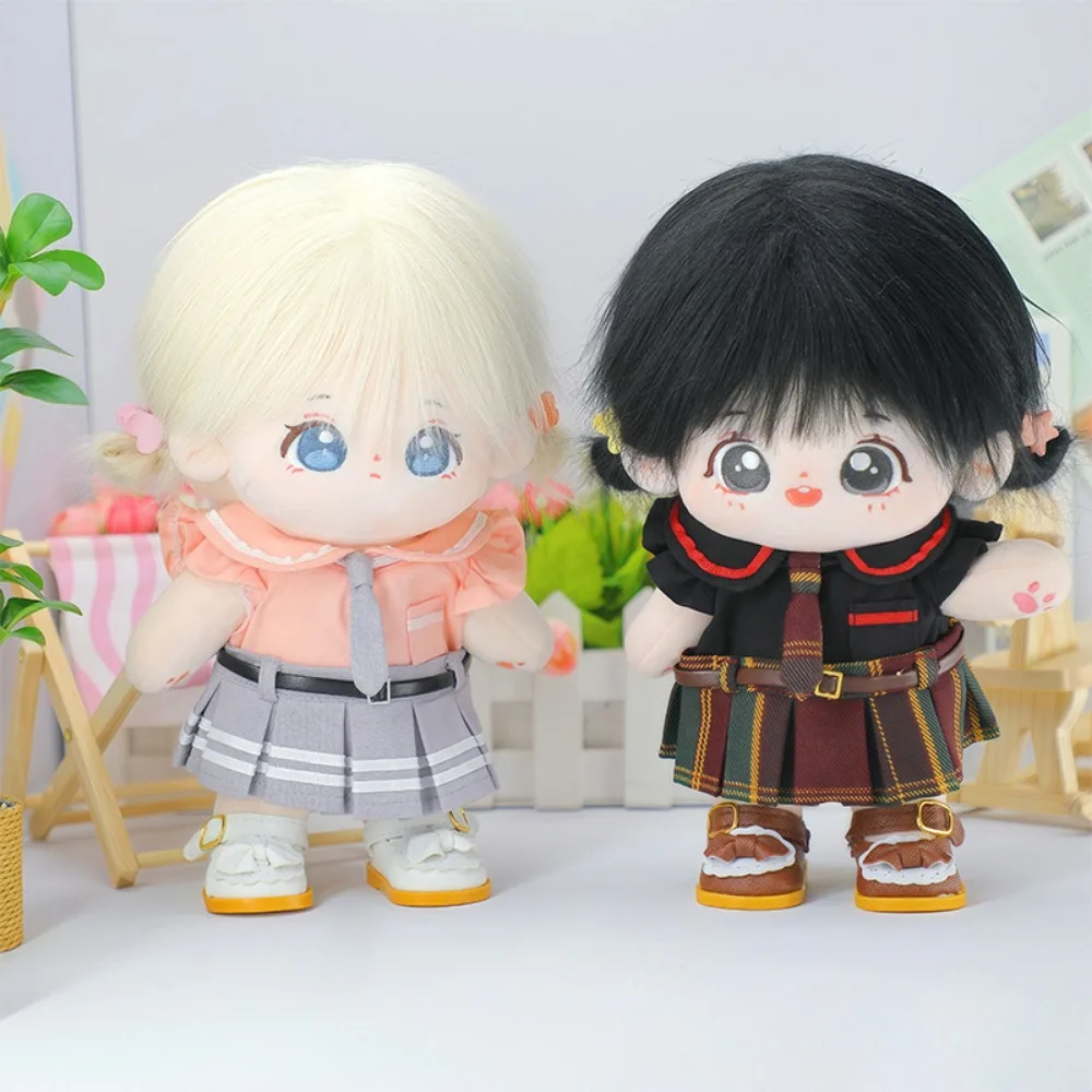 

20 см плюшевая кукла, одежда, юбка, галстук, аксессуары для кукол, одежда для кукол, крутые вещи для сидения, вечерние игры, фанаты, подарочные игрушки
