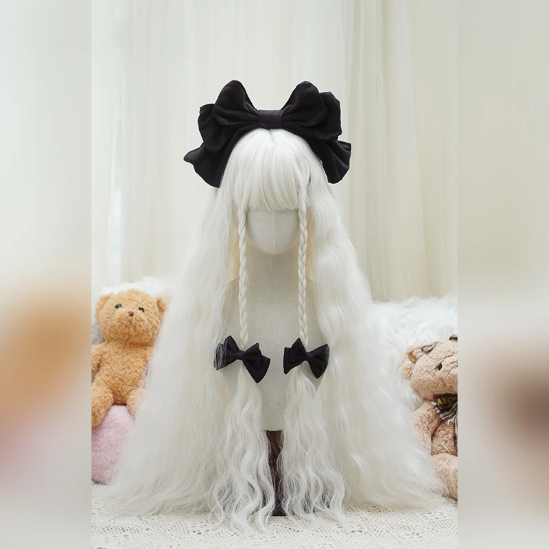 

32-цинцевый парик в стиле Лолиты с волнами воды | Термостойкие синтетические волосы с челкой для косплея, Хэллоуина, аниме, праздничного платья