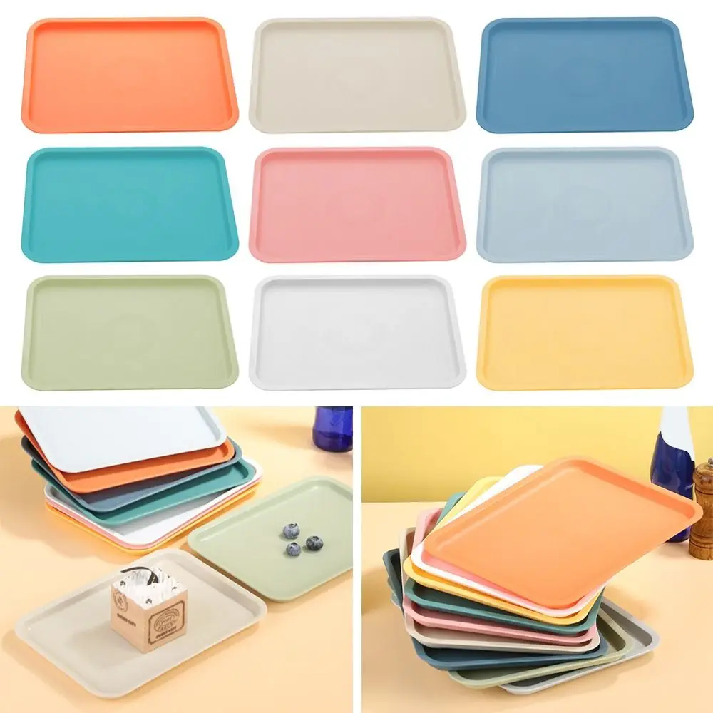 Nordic PP Pallet Plastic Tray Food Bread Pan Rectangular Storage Household Kitchen Supplies Hotel Service Tray Dessert