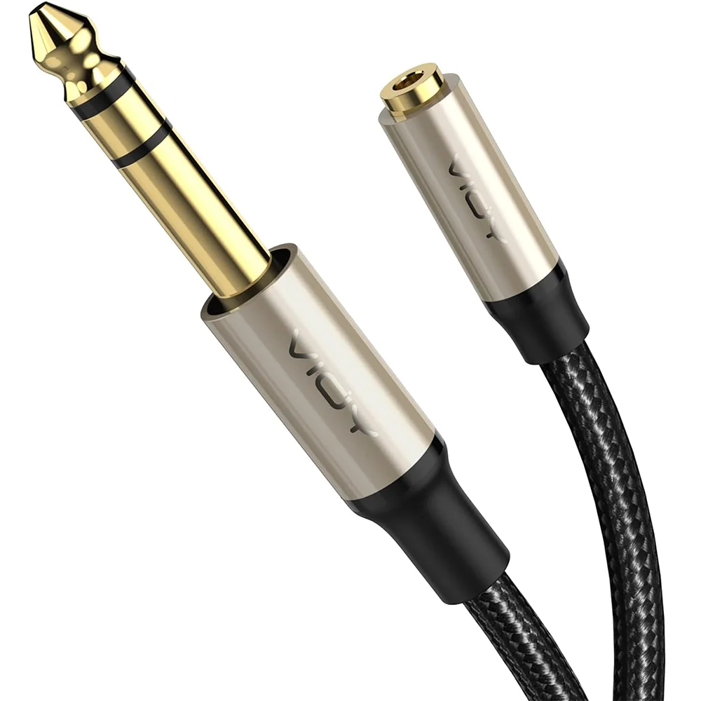 6.35 Male To Female 3.5 Audio Extension Cable 1/4 To 3.5mm TRS Stereo Jack Audio Cable for Guitar Amplifier Keyboard Piano Etc