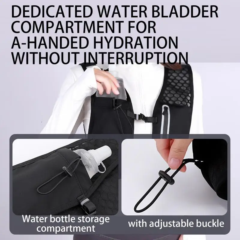 

Жилет для бега Светоотражающий жилет для гидратации воды Легкий жилет для хранения бутылок с водой с держателем для телефона Велосипедный жилет