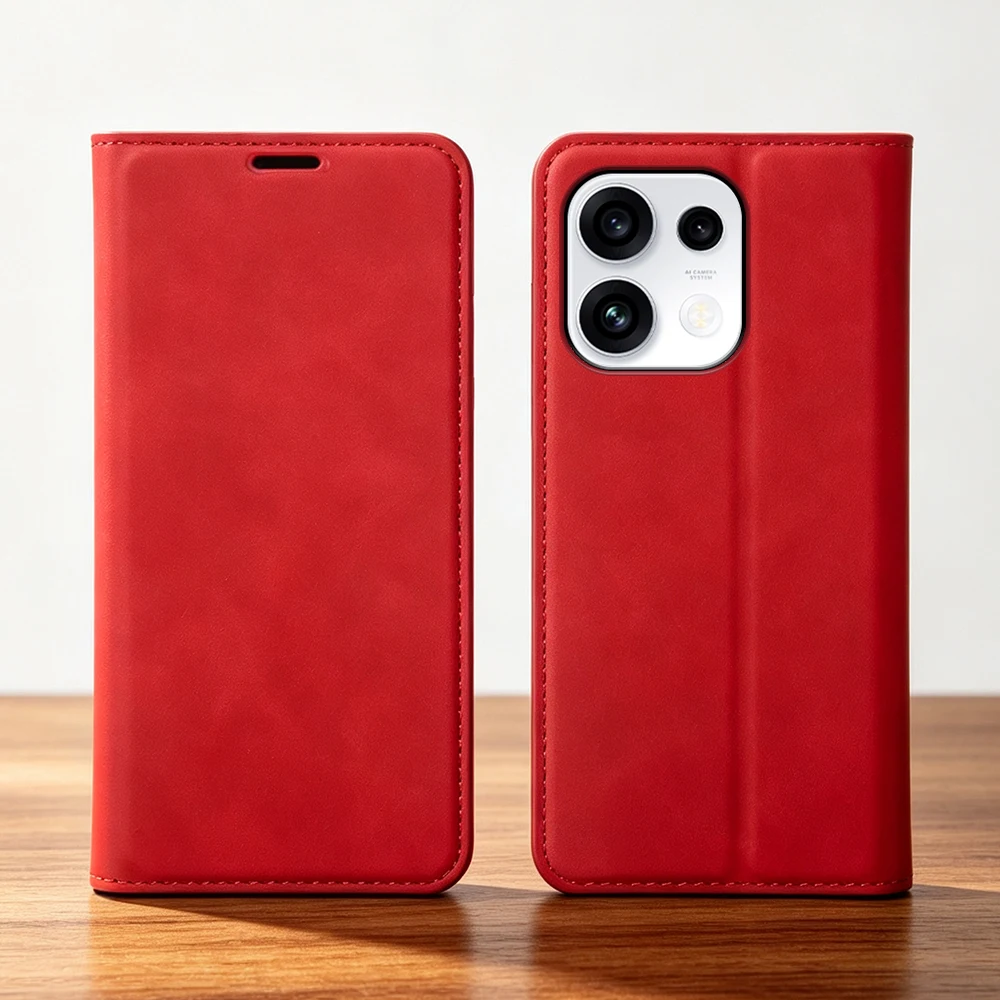 Skin Leather Flip Case For OPPO Reno 16 F FS 14 15C 15 Pro Max F31 Find X9 Pro Ultra A5X A6S A6X A6 A6T Pro Phone Case Cover Bag