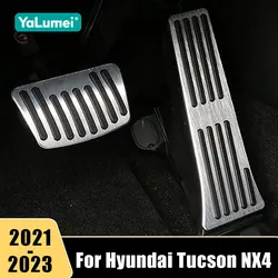 Aluminum Alloy Car Foot Rest Pedal Cover Accelerator Brake Clutch Pedal For Hyundai Tucson NX4 2021 2022 2023 2024 Accessories