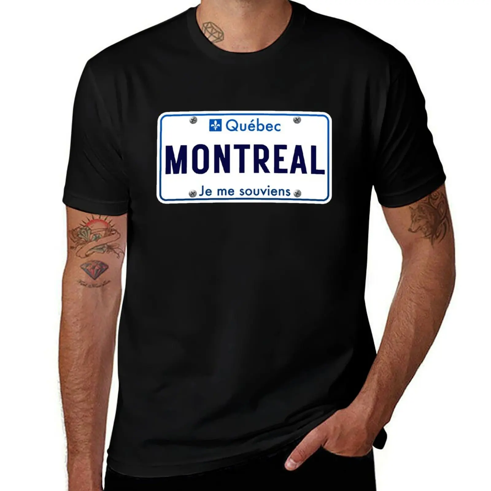 

Montreal Quebec Funny Car License Plate Je Me Souviens T-Shirt new edition vintage t shirts fruit of the loom mens t shirts