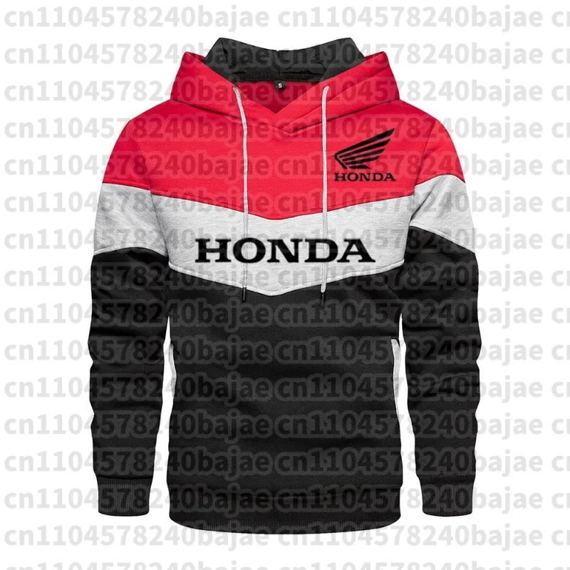 

2026 Honda printed patchwork sweatshirt, autumn/winter men's hooded long-sleeved motorcycle/racing jacket.