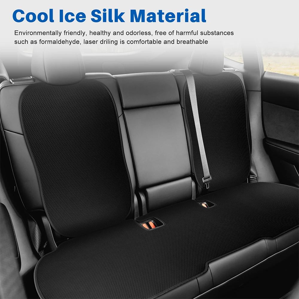 Ice Silk Car Seat Cushion For Tesla Model Y 2020-2023 2024 Mats Breathable All Season Back Seat Pad Protector Cover Accessories