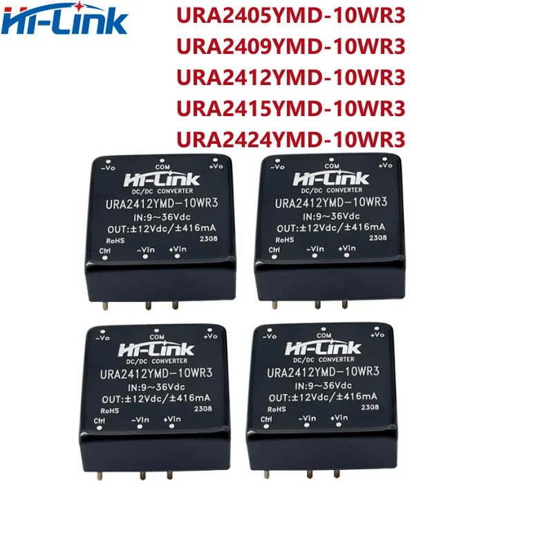 URA2405YMD-10WR3 Hi-Link โมดูลจ่ายไฟ10W 24V ไปยัง5V DC Converter Step Down splitated Efficiency 91%