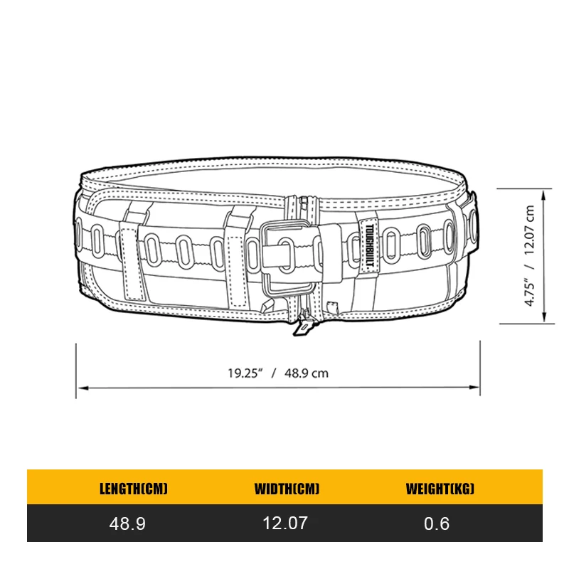 TOUGHBUILT TB-CT-40P Padded Belt Steel Buckle / Back Support Thickened and Widened Metal Buckle Waist Protection Belt