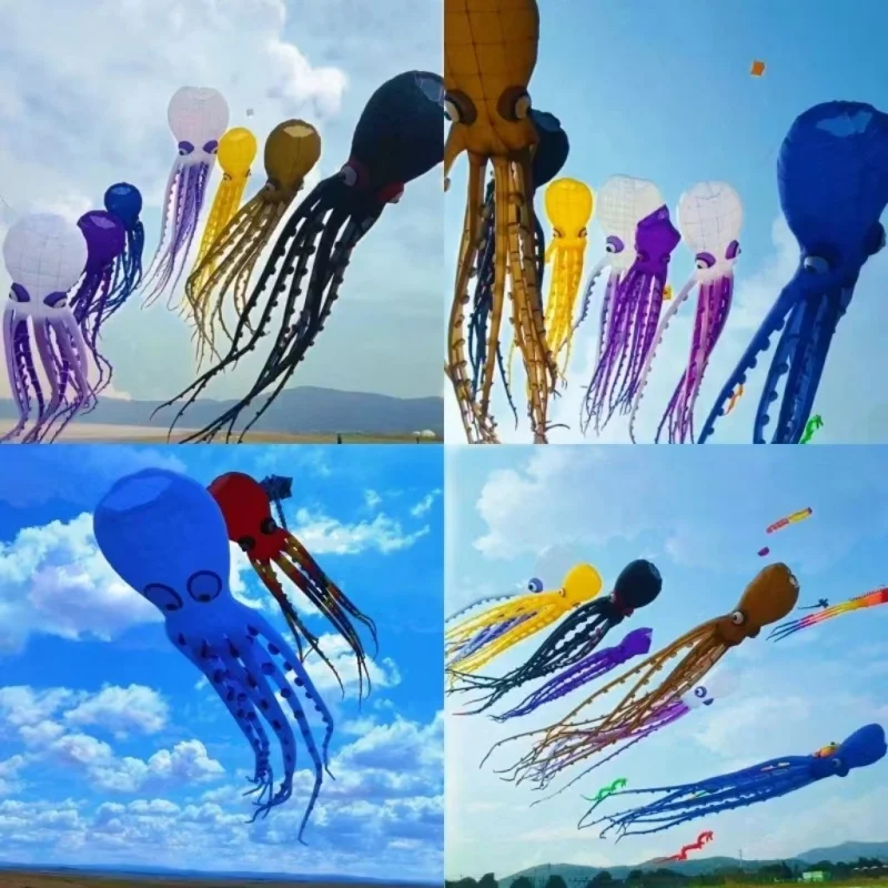 

Free Shipping 20m octopus kites pendant flying kites for adults inflatable toys wind power inflatable toys soft large kite cerf