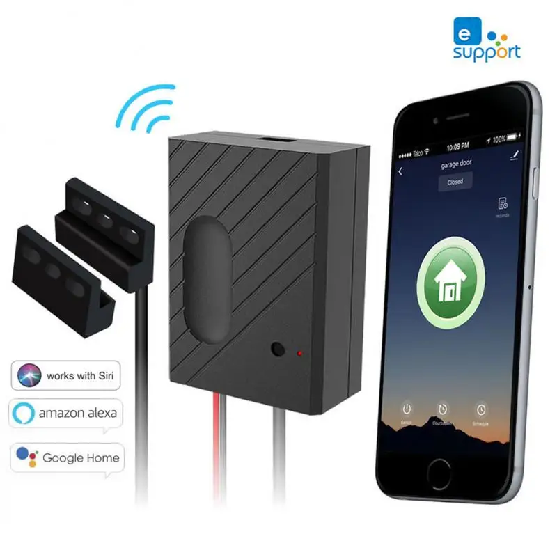 Imagem -04 - Tenky-garagem Inteligente Controlador Abridor de Porta Interruptor Wifi Trabalhar com Siri Alexa Google Home Controle App Ewelink Nenhum Hub Necessário