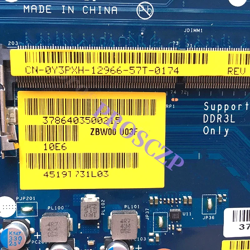 

ZBW00 LA-B481P для Dell Inspiron 15 3531, материнская плата для ноутбука CN-0Y3PXH 0Y3PXH SR1W2 N3530, процессор DDR3, плата Mian, полный тест