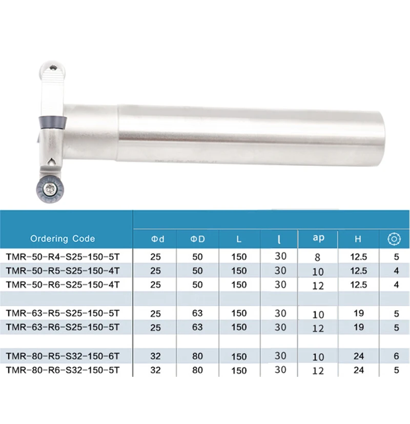 LIHAOPING TMR T-slot Milling Cutter Grooving Tools Round Nose R3 R4 R5 R6 150L Carbide Inserts RCMT RPMT 08T2 1204 CNC End Mill