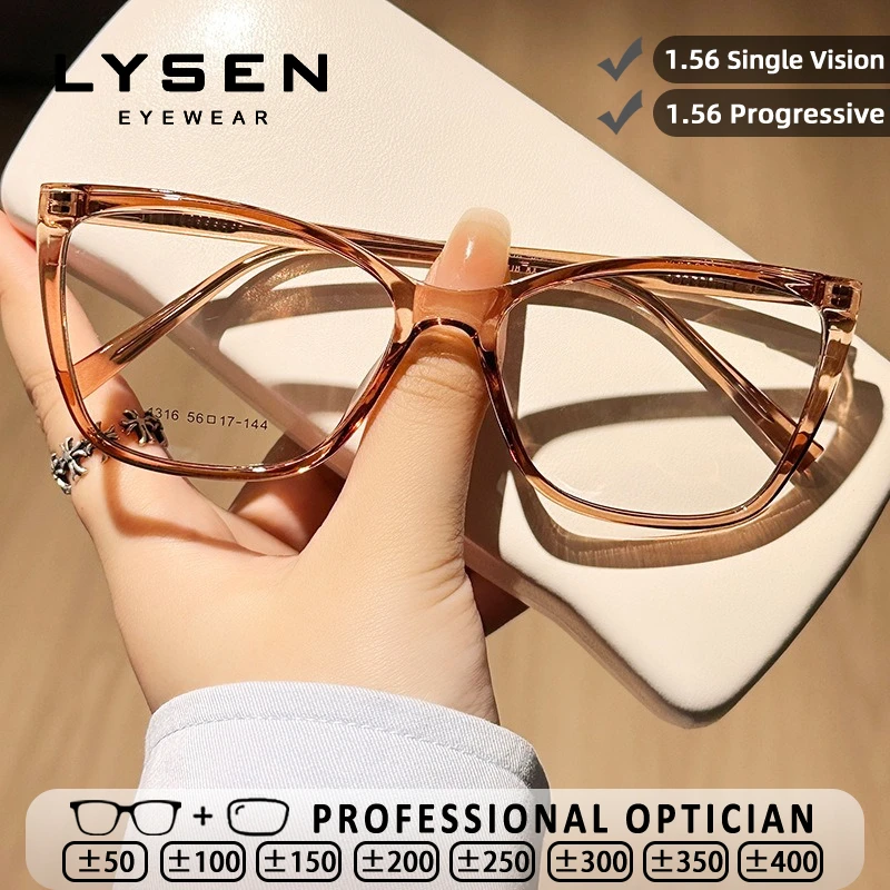 

LYSEN Trendy Butterfly Women Reading Glasses Custom Myopia Prescription Optical Eyeglasses Lady Anti Blue Light Computer Glasses