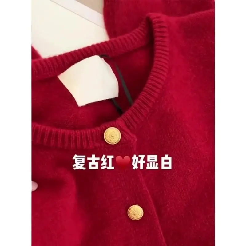 Kardigan rajutan musim semi musim gugur gaya Korea jaket sweter gaya lembut atasan wanita jaket rajutan kelas atas sangat cantik