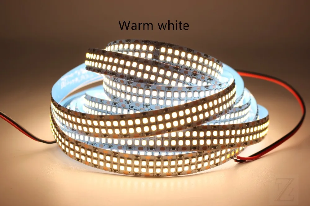 5M Double Row 2835 led strip 240/480leds/M White /Warm white Non waterproof IP20 1200/2400 leds more brighter than 3528 strip