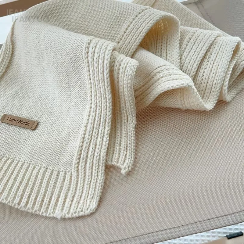 

2024 New Wool Children's Scarf French Style Unisex Solid Color Versatile Knitted Scarves Autumn/Winter Baby Warmth Headscarf