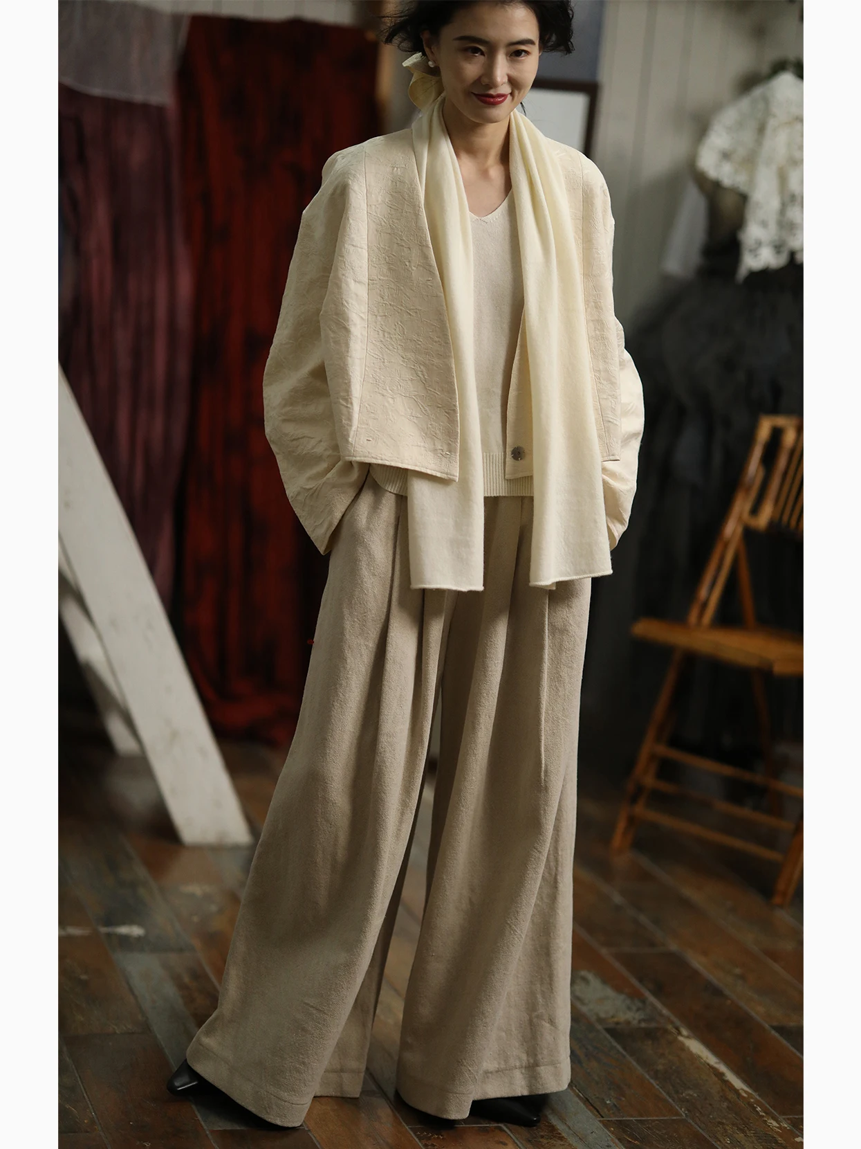 

Новый женский вязаный свитер из шерсти «Девятая облако» с узором «Снежинка», свободный крой, удлиненный рукав, для повседневной носки, зимний, модный...