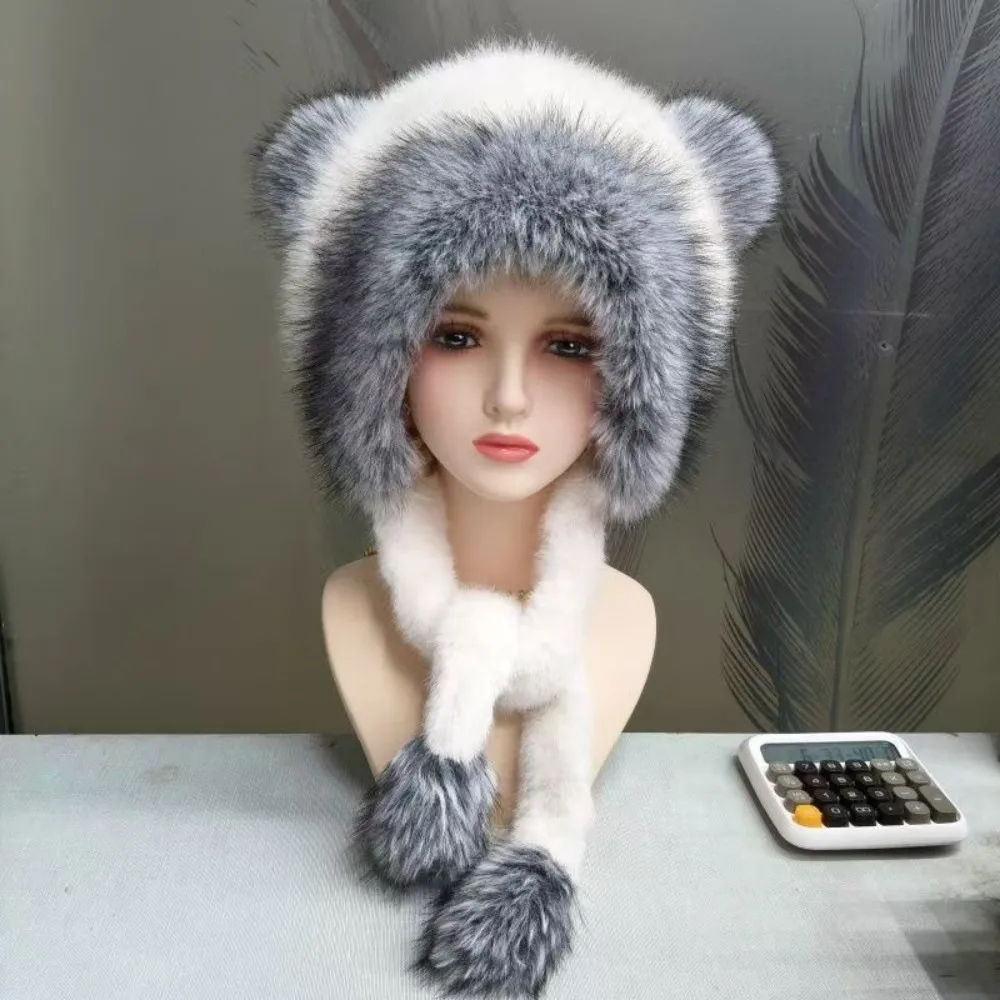 

Women Hats Faux Fur Earflap Hat Winter Cap Russian Ushanka Hat Winter Hats Ski Hat Warm Furry Women's Hat With Earmuffs Hats