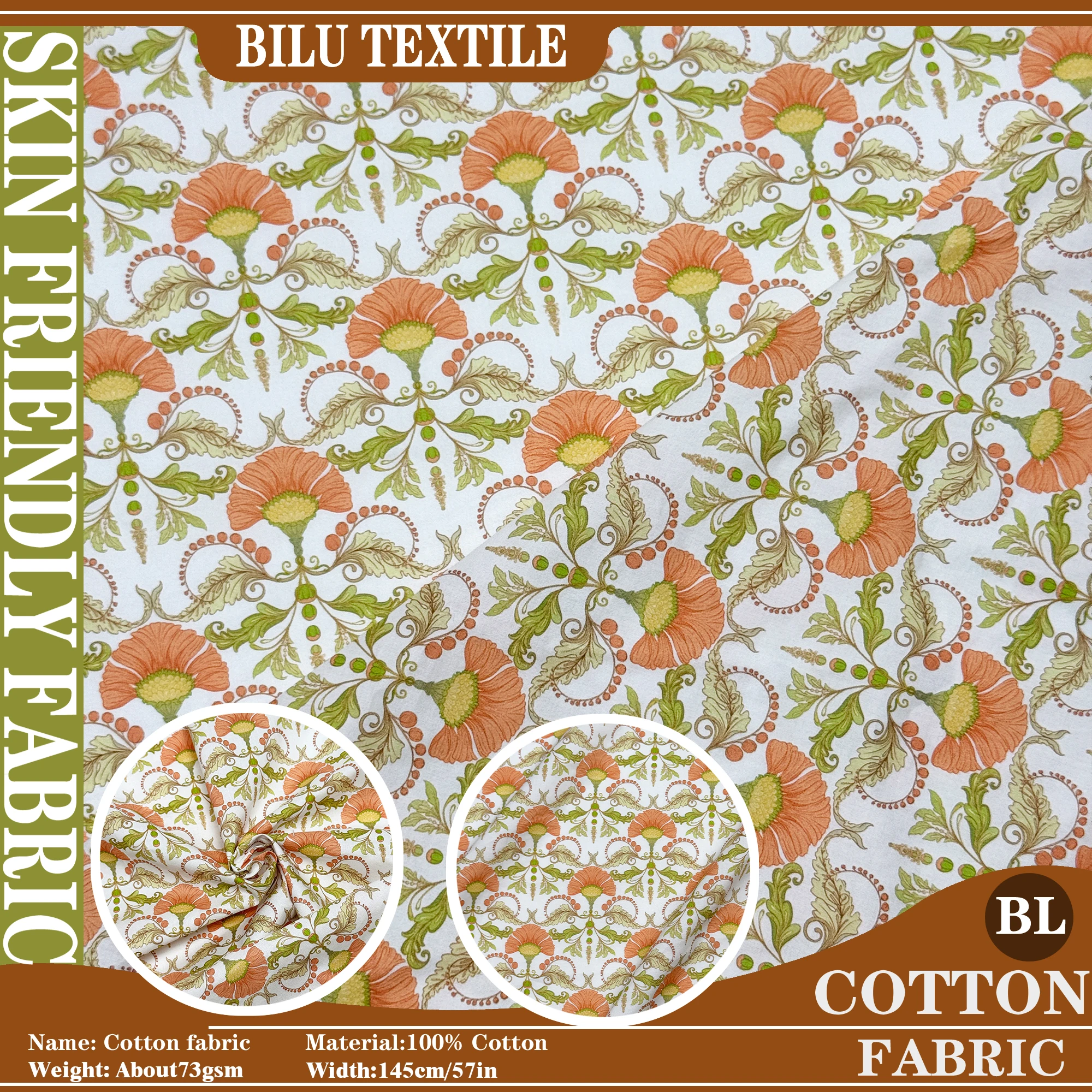 

1/2/3/5M 100% cotton Vintage Flower 80s liberty tana lawn fabric for DIY handmade For Kids Baby Sewing Cloth Dresses Skirt cloth