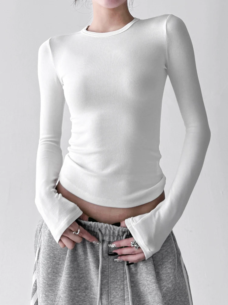 Cseta de Manga Longa Slim Fit Fena Estilo Retro Novo para o Outono Cseta Casual Tipo Universal Manga Regular