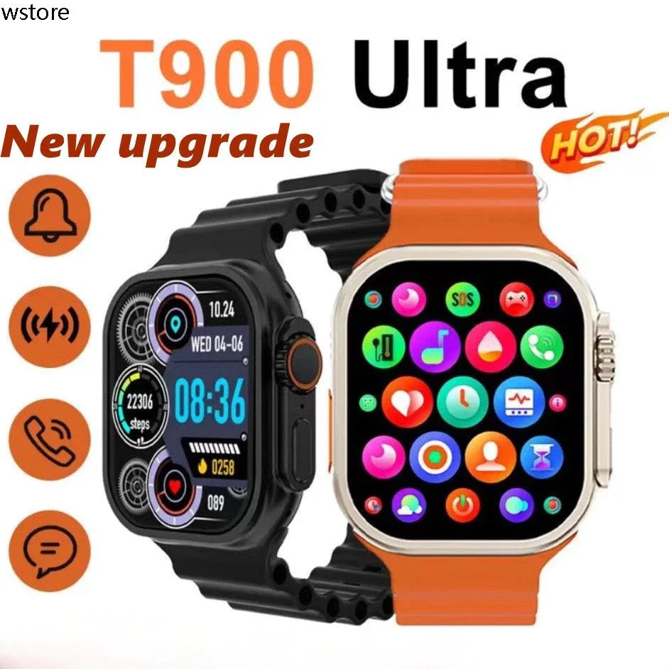 

Новинка 2025 года, умные часы T900 Ultra, 49 мм, умные часы с Amoled Screen, высокая скорость освещения, беспроводные для Apple Watch IWO Ultra 8, умные часы