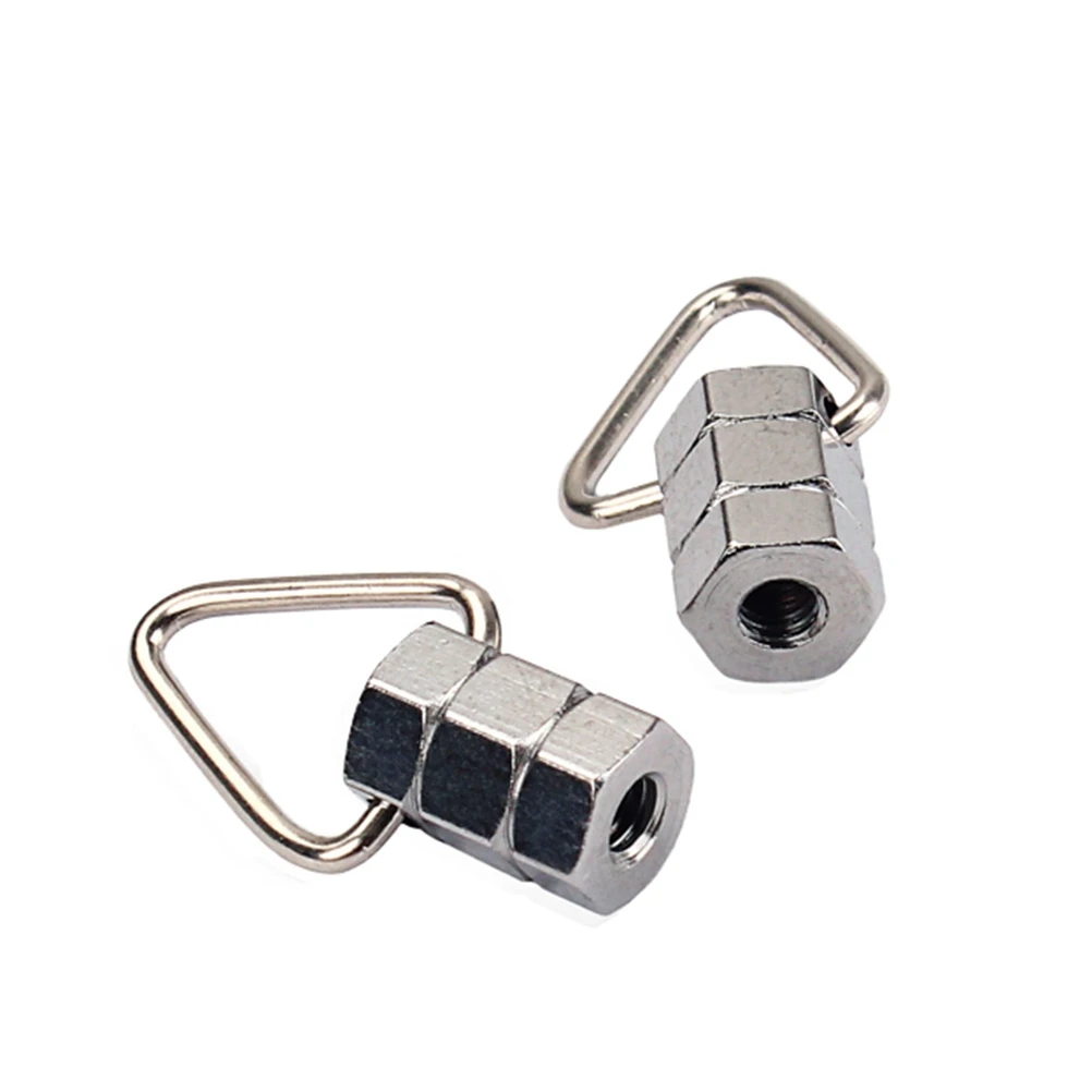 

2 PCS Small Silver Lock Banjo Strap Buckle Hooks Hardware Man Guitar Button Lanyard