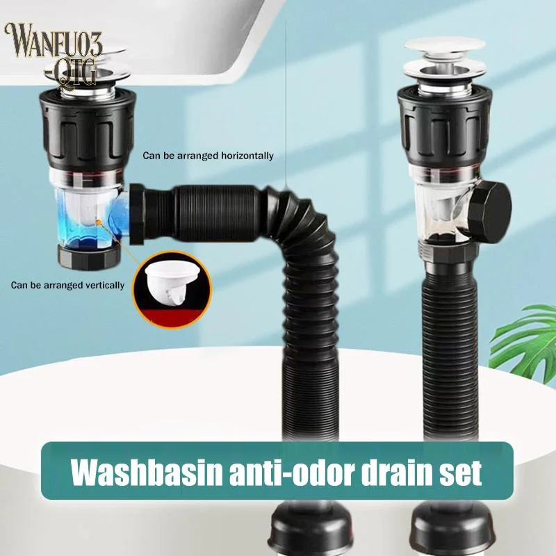 

Universal Flip Stainless Steel Washbasin Washbasin Sink Wall Drainage Pipe Kitchen Bathroom Accessories Anti Odor Drainage Pipe