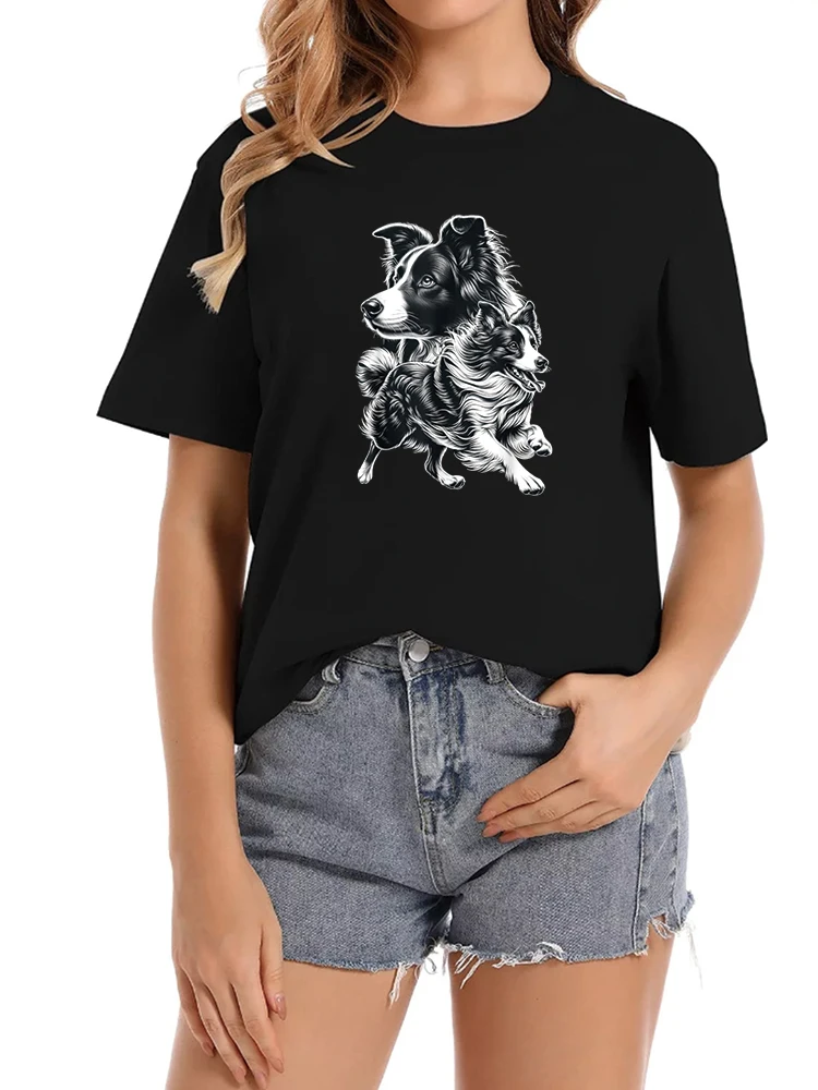 Super Cute Border Collie Photorealistic Portrait T-Shirt t-shirts for women graphic tees funny graphic tees for women