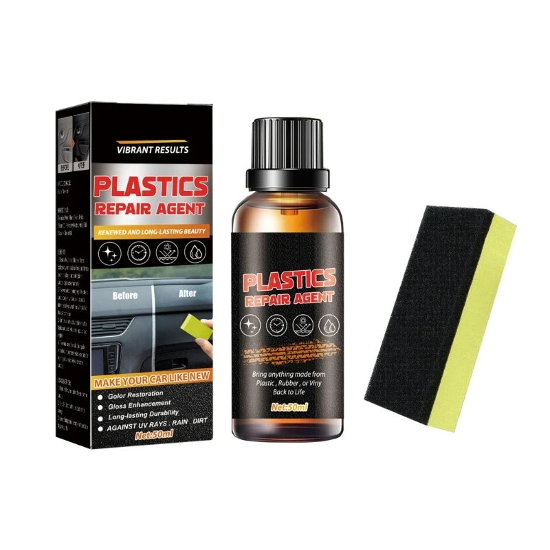 Vehicle Plastic Rejuvenation Agent Set for Long Lasting Gloss& Color Restoration Dropship