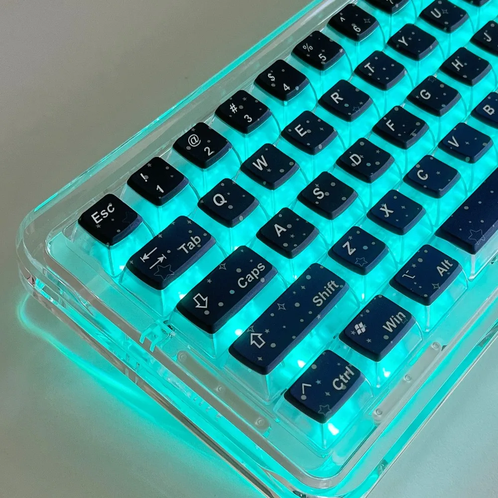 

Starry sky, all five-sided thermal sublimation four-sided transparent keycaps, mechanical keyboard key ideas