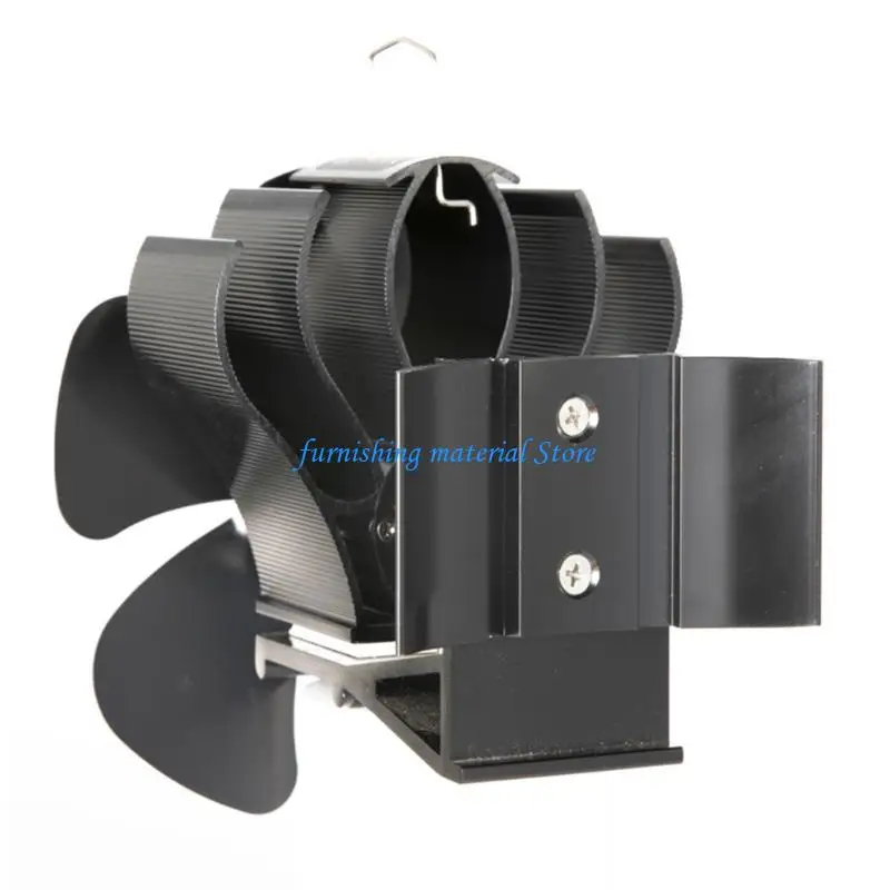 Y5GD مروحة موقد تعمل بالطاقة الحرارية بخمسة شفرات لتدفق هواء أكبر صديق للبيئة #5