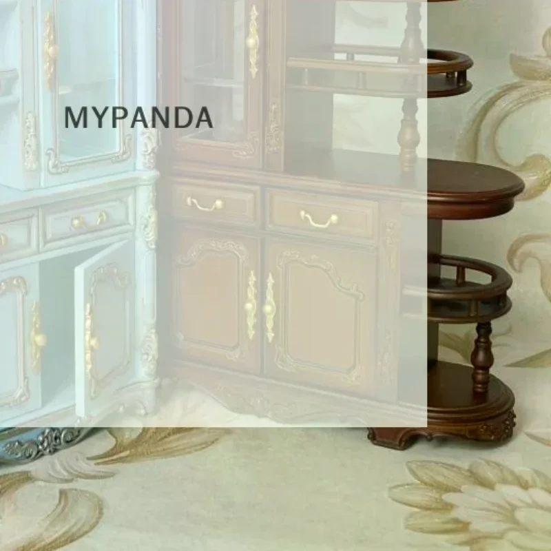 

1/12 Scale European Style Dollhouse Furniture Vintage Miniature Storage Cabinet Simulation Mini Screen Cabinet Model Toy 1Pcs